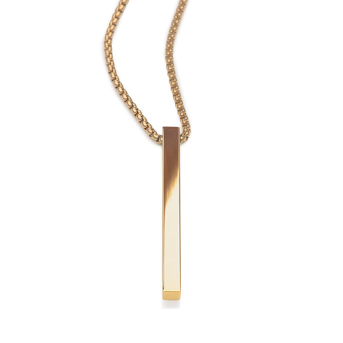 Men's Necklaces - The Bar - Gold 55cm 65cm 75cm