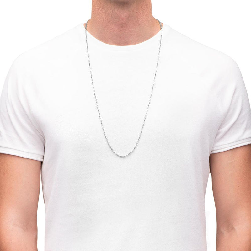 Men's Necklaces - The Rounded Box Chain - Silver 85cm Preview